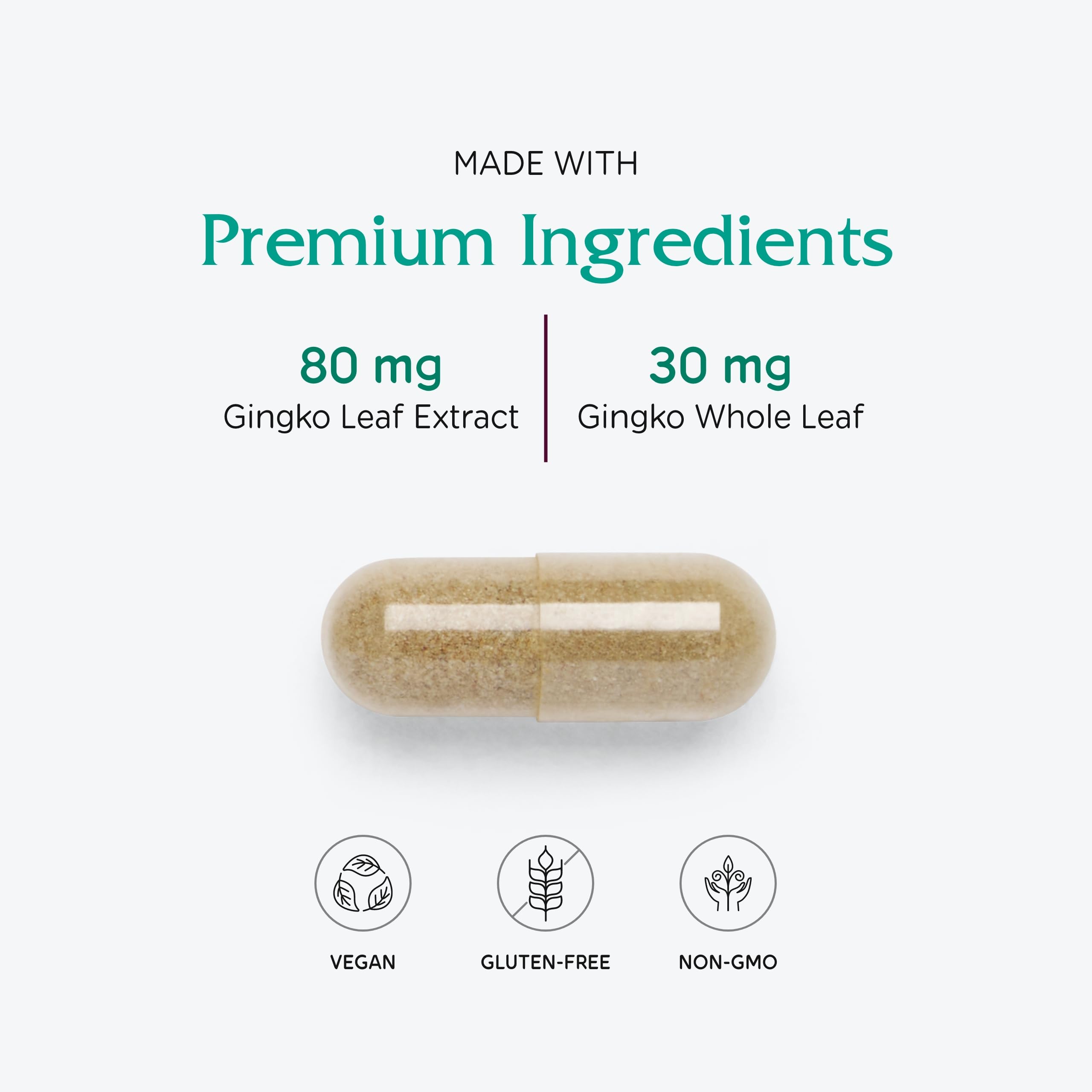 Product label highlighting 24% flavone glycosides and 6% terpene lactones