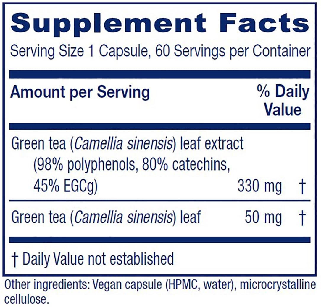 Close-up of green tea polyphenols capsule