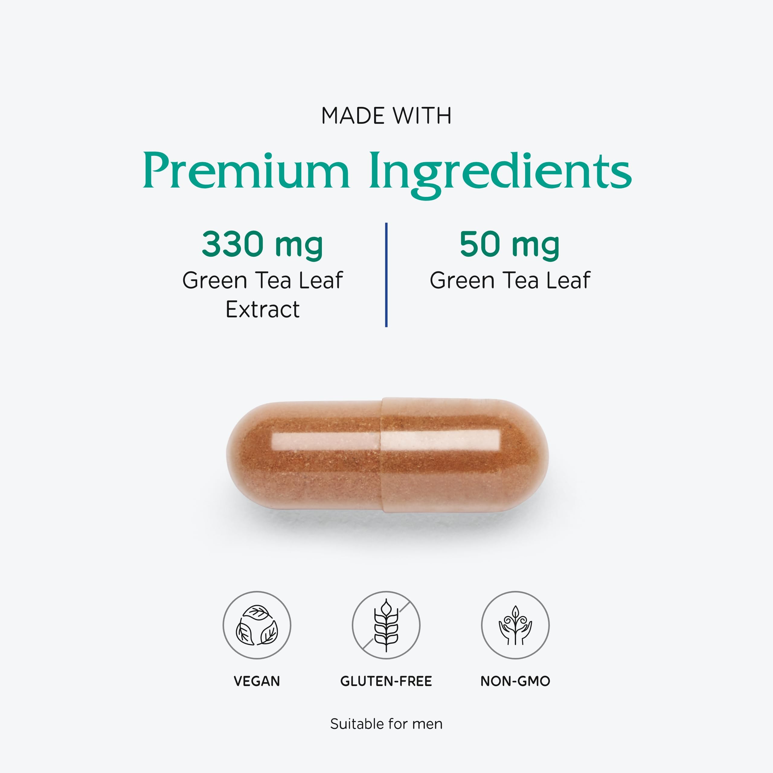 Packaging side view highlighting vegan capsules