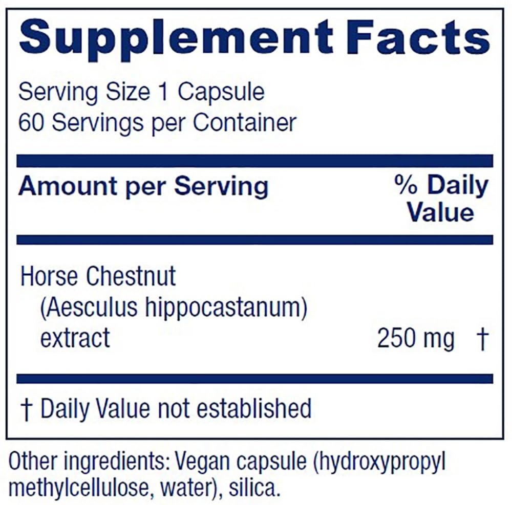 Horse Chestnut capsules featuring 20% aescin standard extract