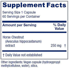 Horse Chestnut capsules featuring 20% aescin standard extract