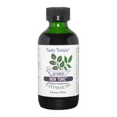 4 oz bottle of Vitanica Iron Tonic with blackberry flavor