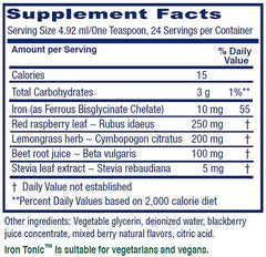 Vitanica Iron Tonic product label
