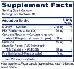 NAC-PEA Extra ingredients label close-up