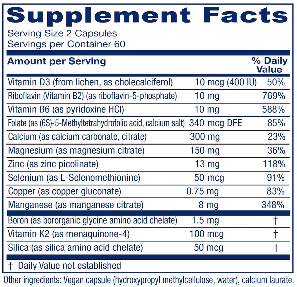 Close-up of OsteoBlend capsules in bottle