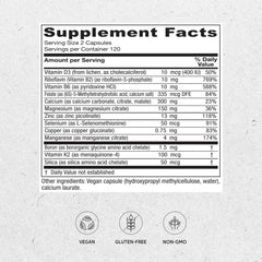 Vitanica OsteoBlend bottle label close-up