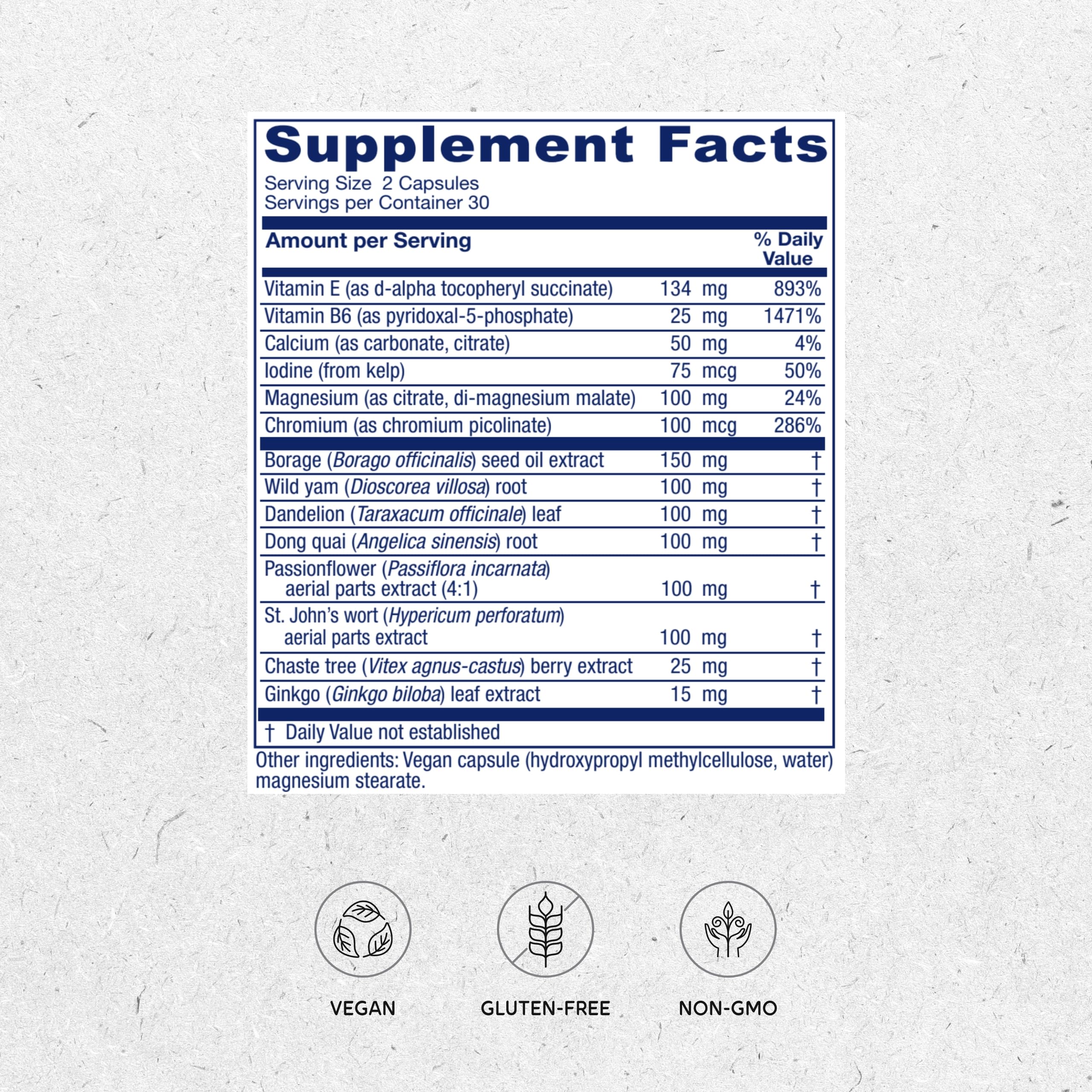 Close-up of Phase I Premenstrual Support capsules