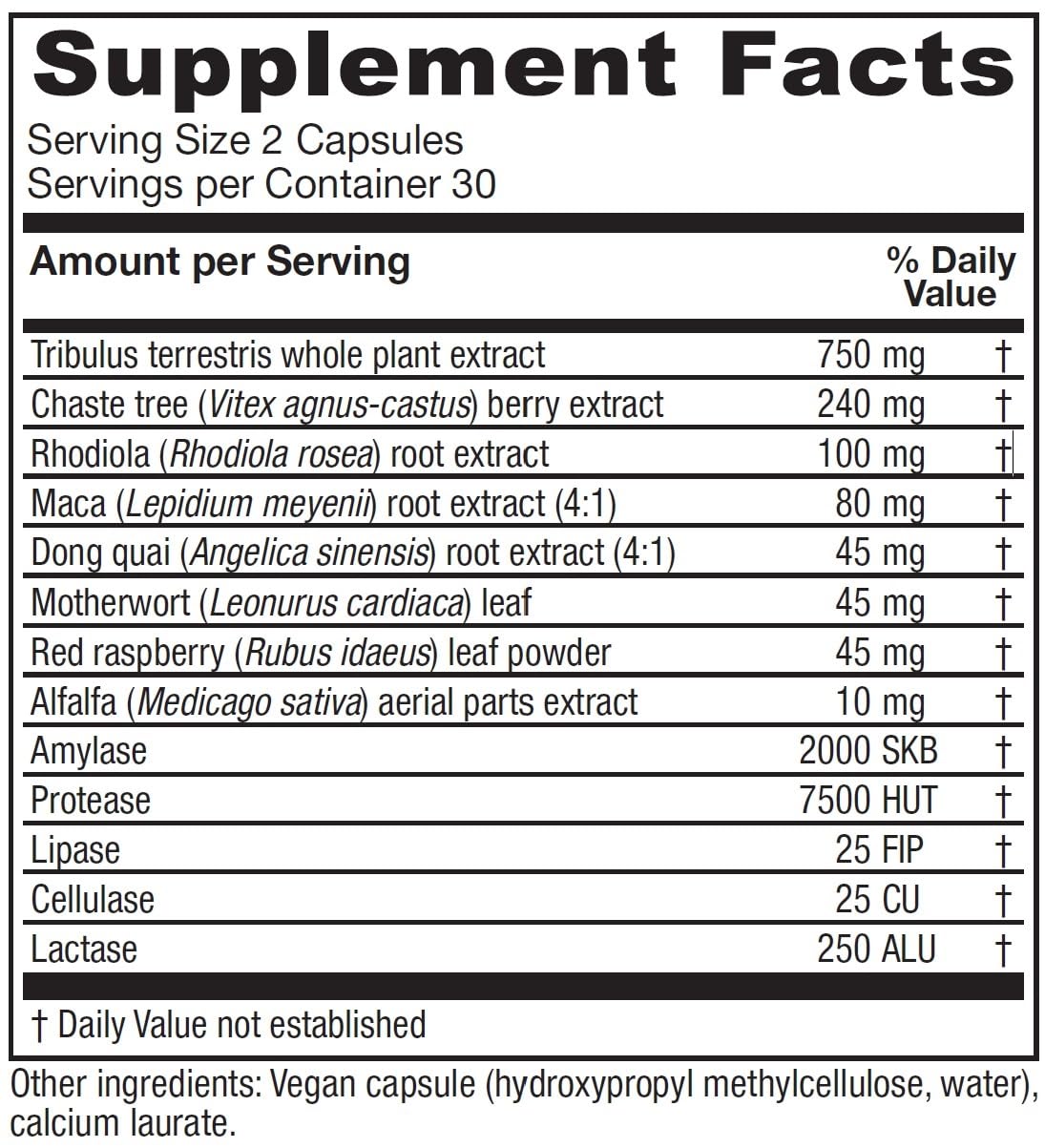Close-up of the Vitanica Pregnancy Prep label
