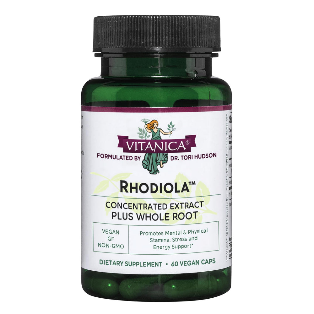 Vitanica Rhodiola Rosea 200mg bottle – 60 vegan capsules