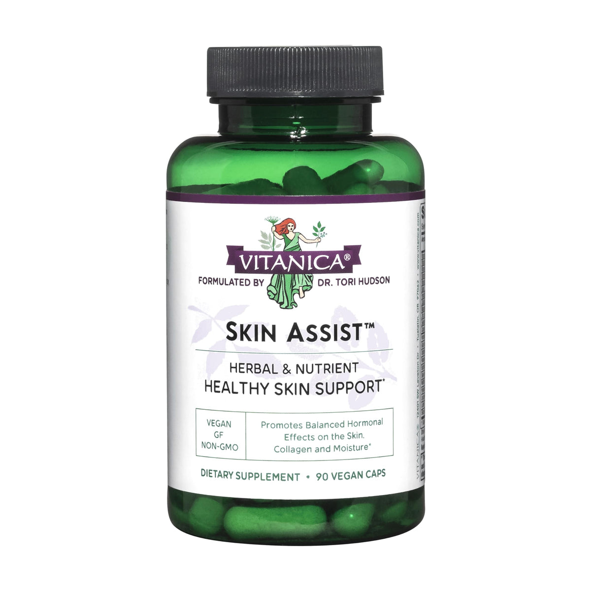 Vitanica Skin Assist bottle - 90 capsules, vegan skin support