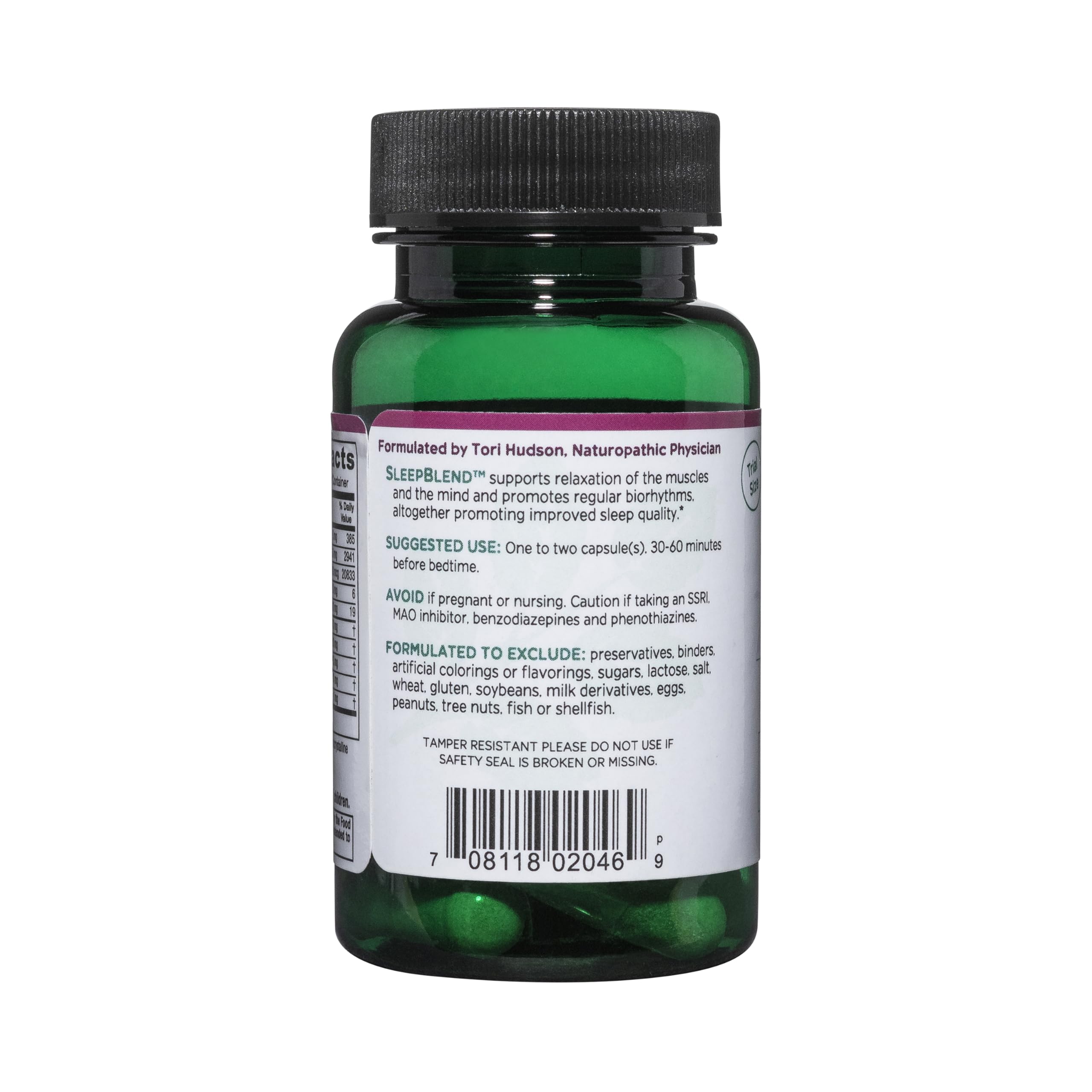 SleepBlend capsules showing 15 vegan caps