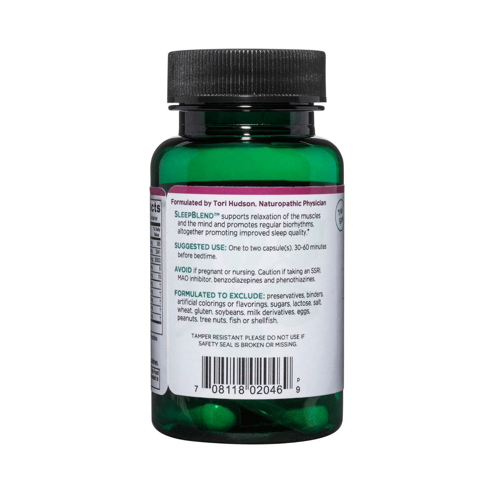 SleepBlend capsules showing 15 vegan caps