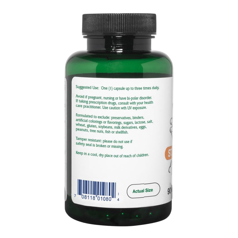 Ingredients and vegan formulation for Vitanica St John's Wort capsules