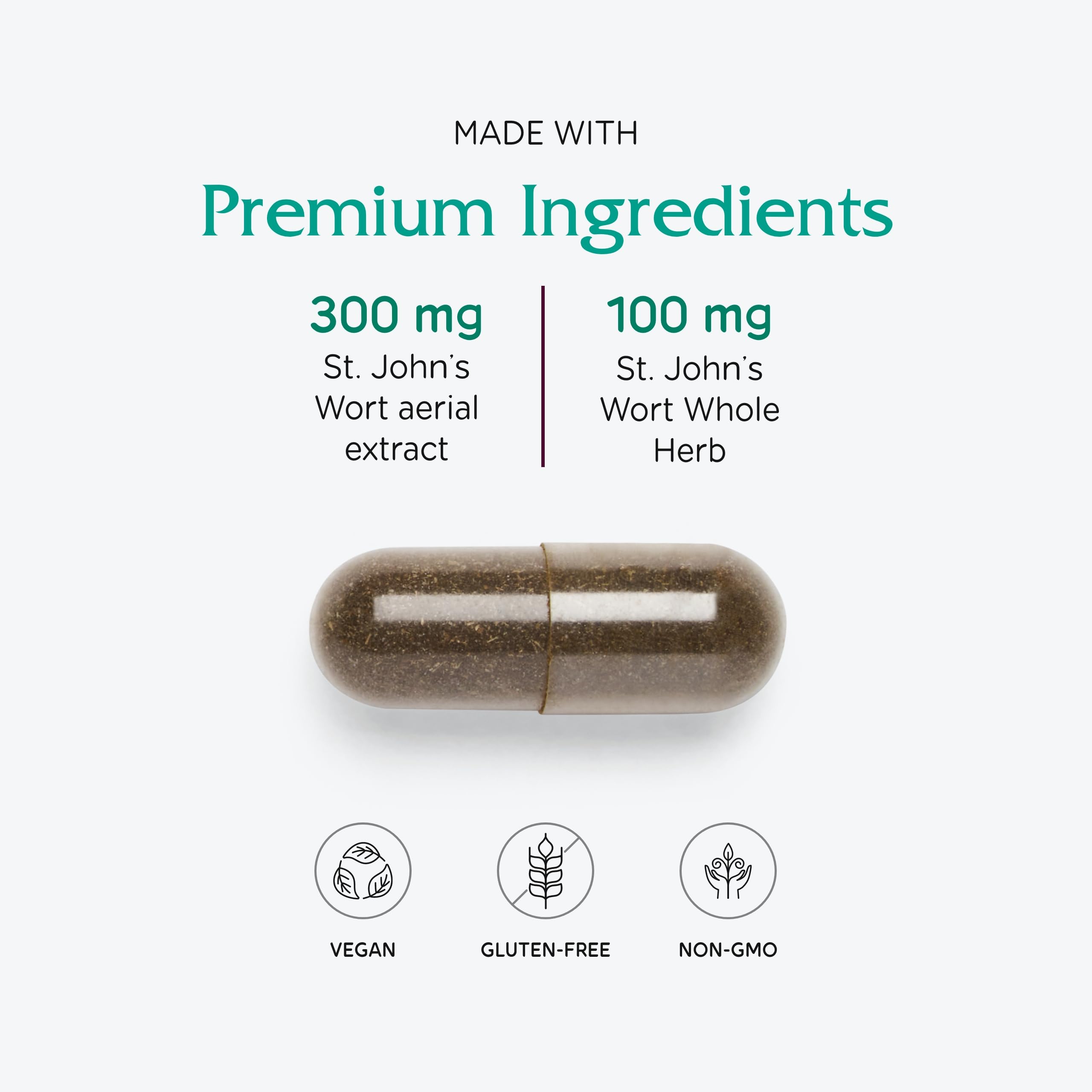 Close-up of St. John's Wort capsules showing capsules