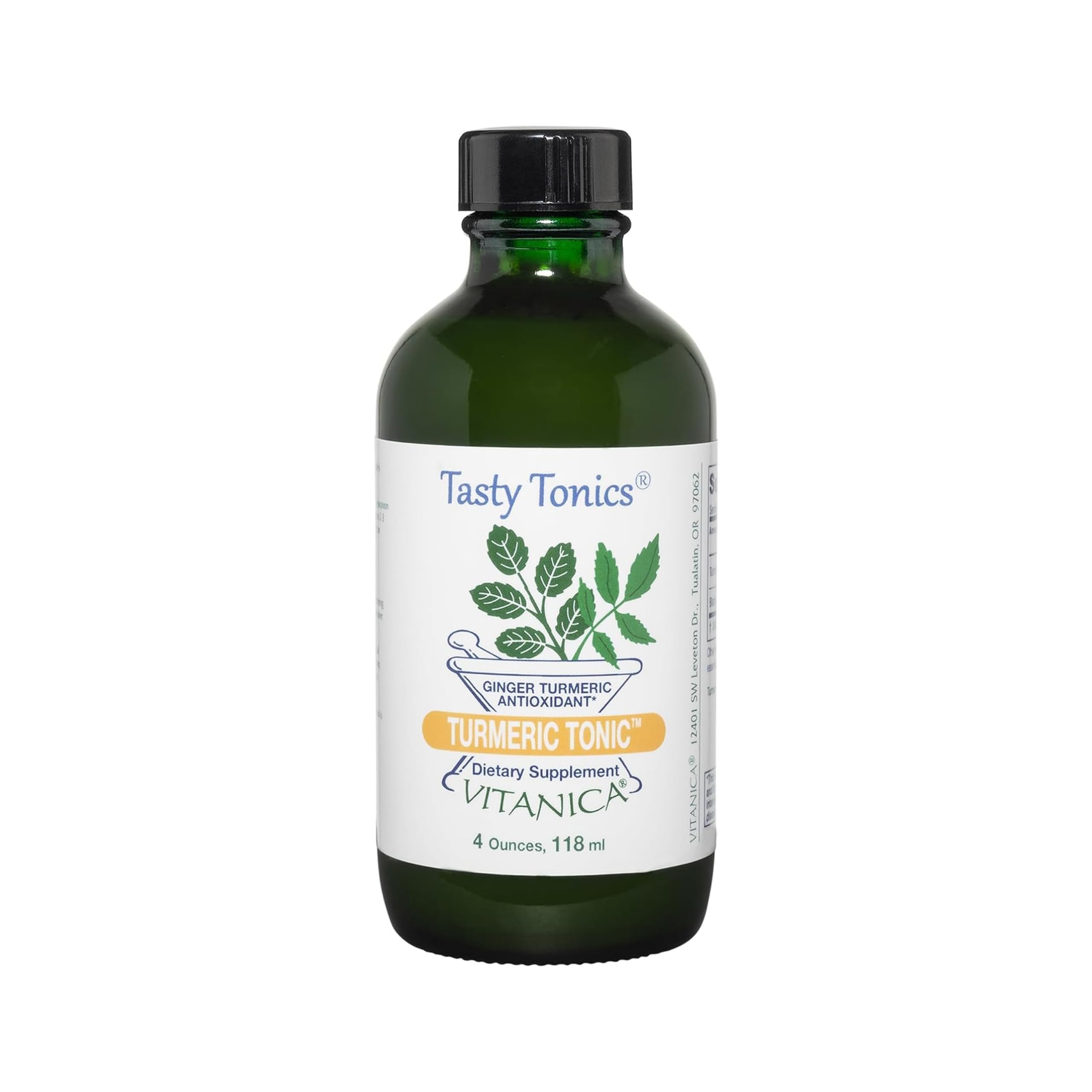 Vitanica Turmeric Tonic bottle with 4 oz dropper