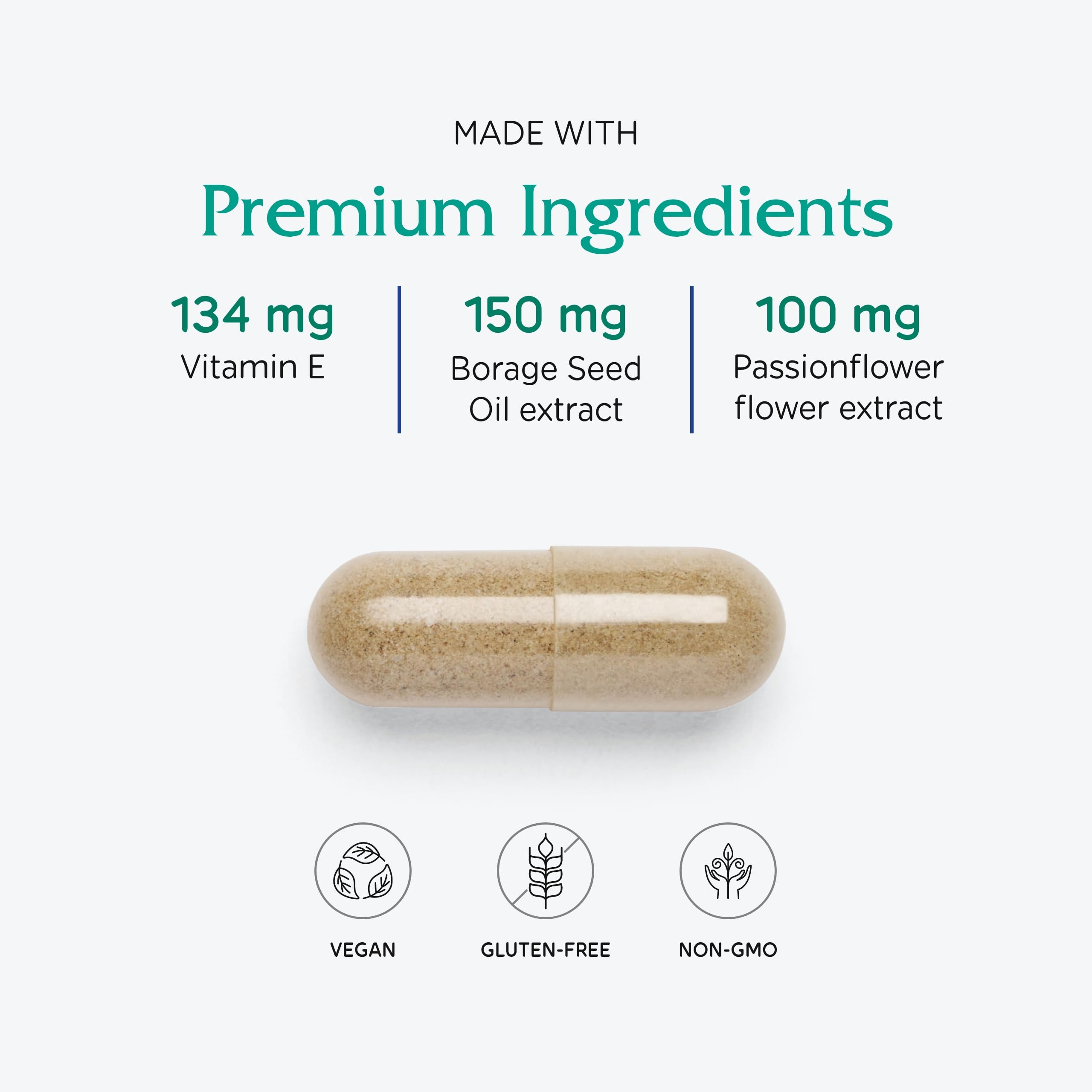 Ginkgo and St. John's wort symbols for PMS support
