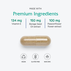 Ginkgo and St. John's wort symbols for PMS support