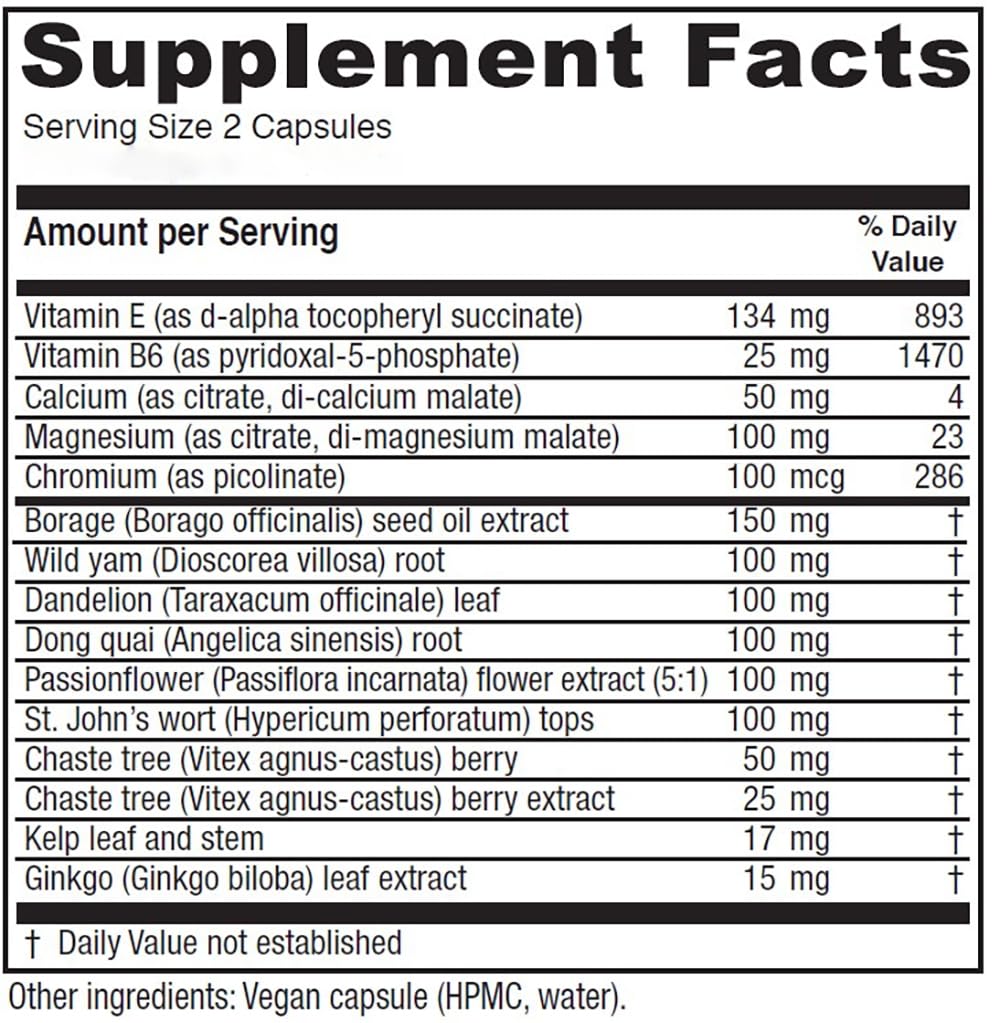 Product label showing vegan capsules
