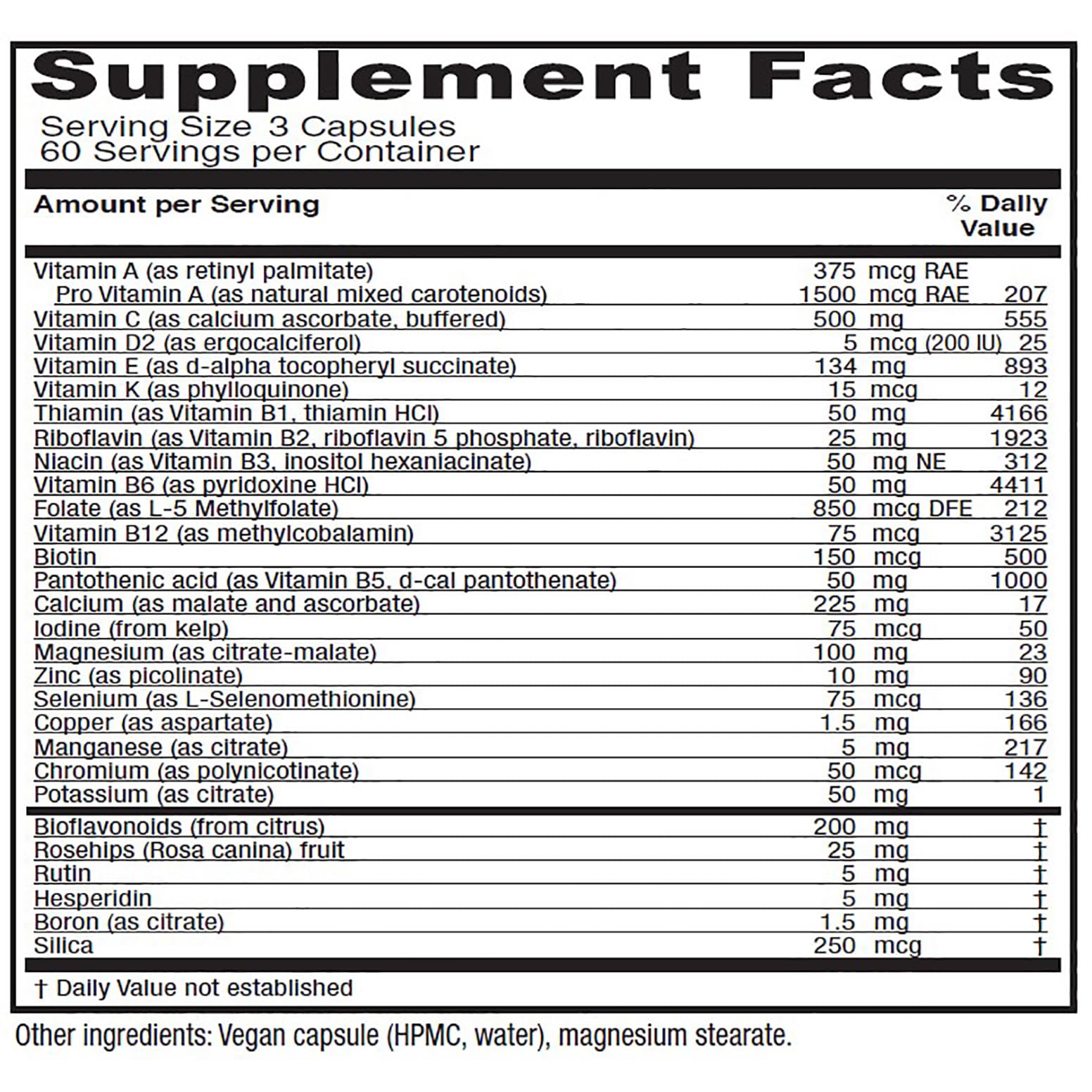 Vitanica Women's Symmetry bottle with 180 vegan capsules