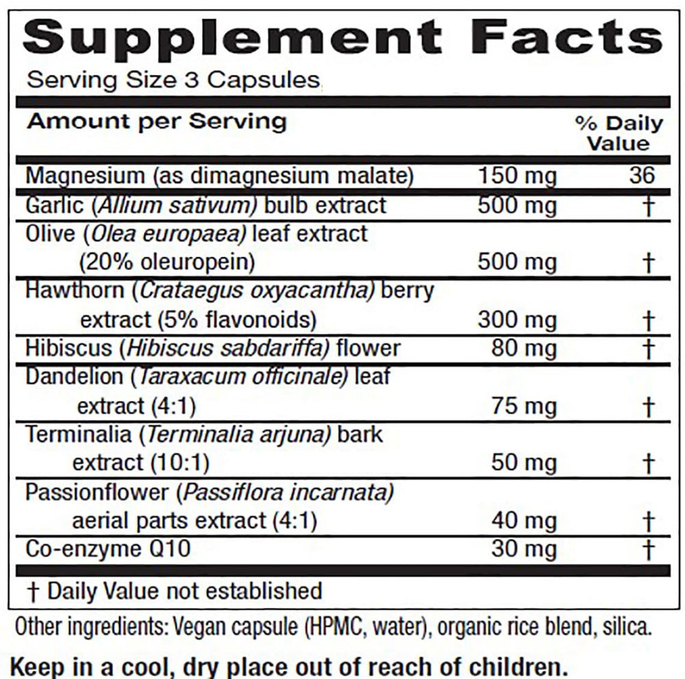 Vitanica VasoBlend bottle back label with 90 vegan capsules