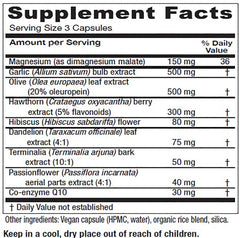 Vitanica VasoBlend bottle back label with 90 vegan capsules