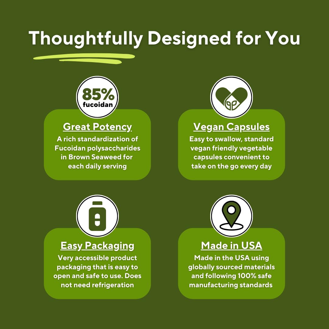Vegan friendly non-GMO gluten-free fucoidan capsules