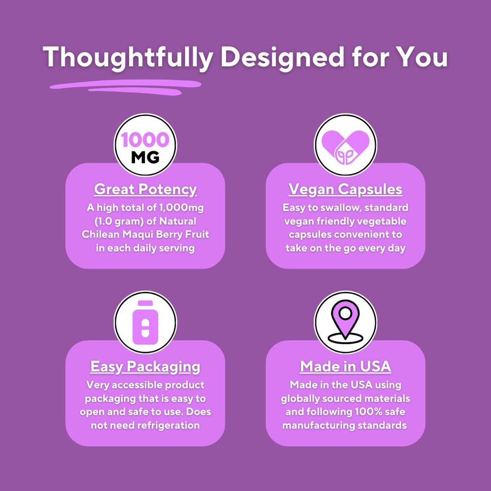 Ingredients and supplement facts for Vitapia Maqui Berry