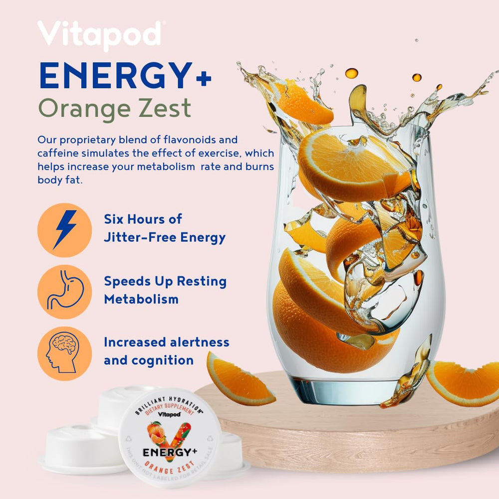 Close-up of a Vitapod Energy+ Orange Zest pod