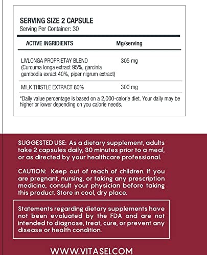 Livlonga Proprietary Blend and Curcumin C3 Complex in supplement