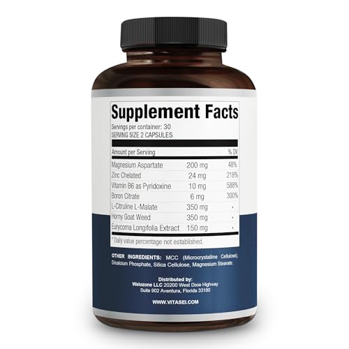 VITASEI Testronix bottle-label view communicates ingredient transparency and trust.