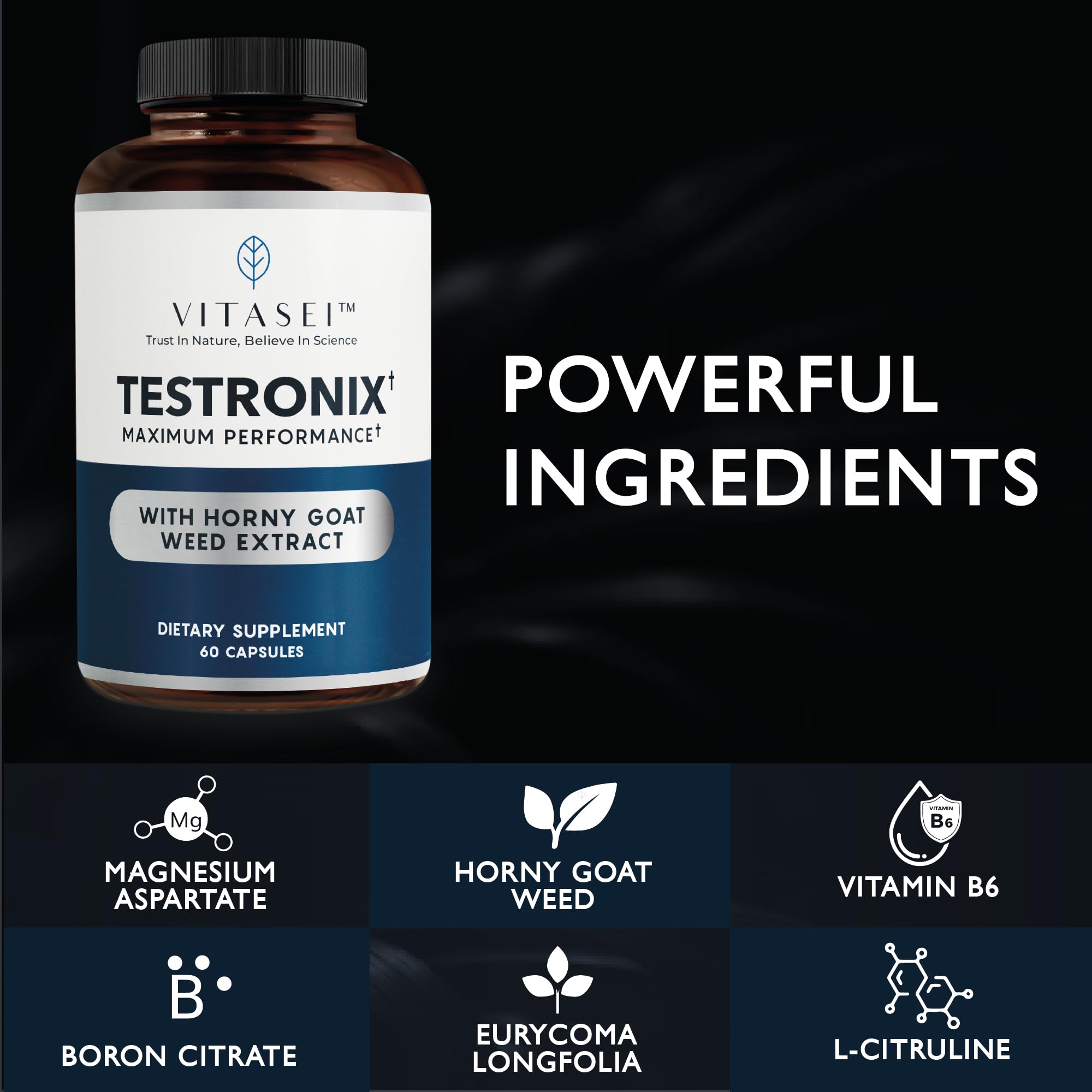 VITASEI Testronix store-packaging scene highlights easy integration into health routines.