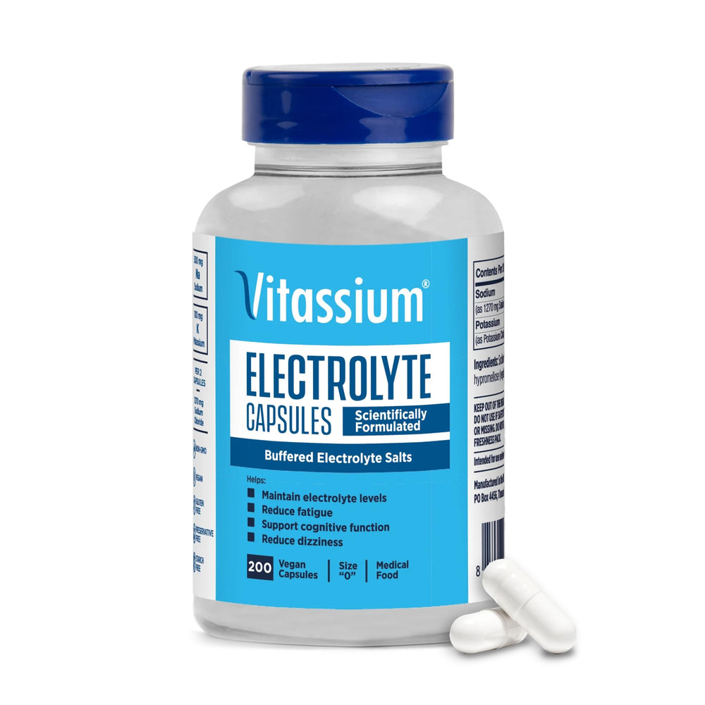 Vitassium Electrolyte Capsules unflavored bottle with 200 pills, size 0.