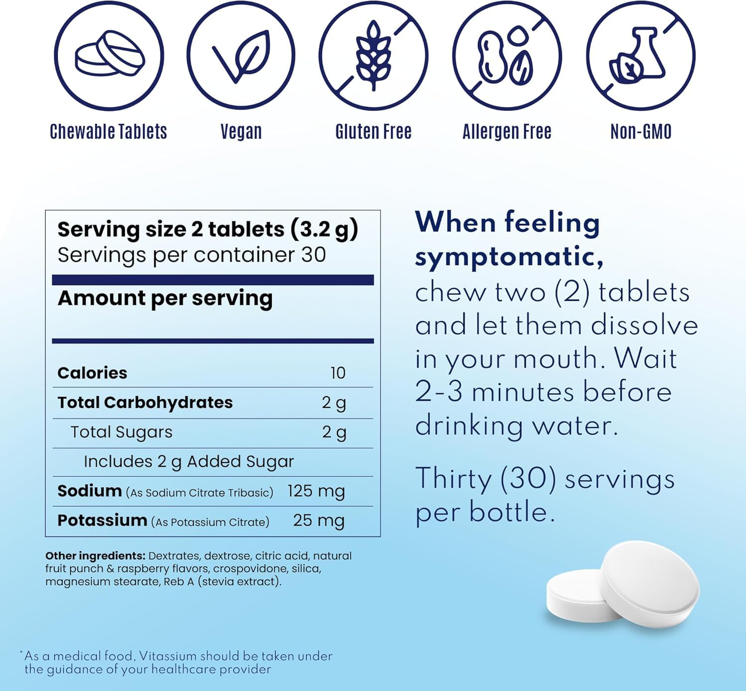 Vitassium FastChews packaging showing Fruit Punch flavor, 120 count bottle