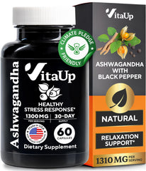 VitaUp Ashwagandha capsules bottle with 60 capsules
