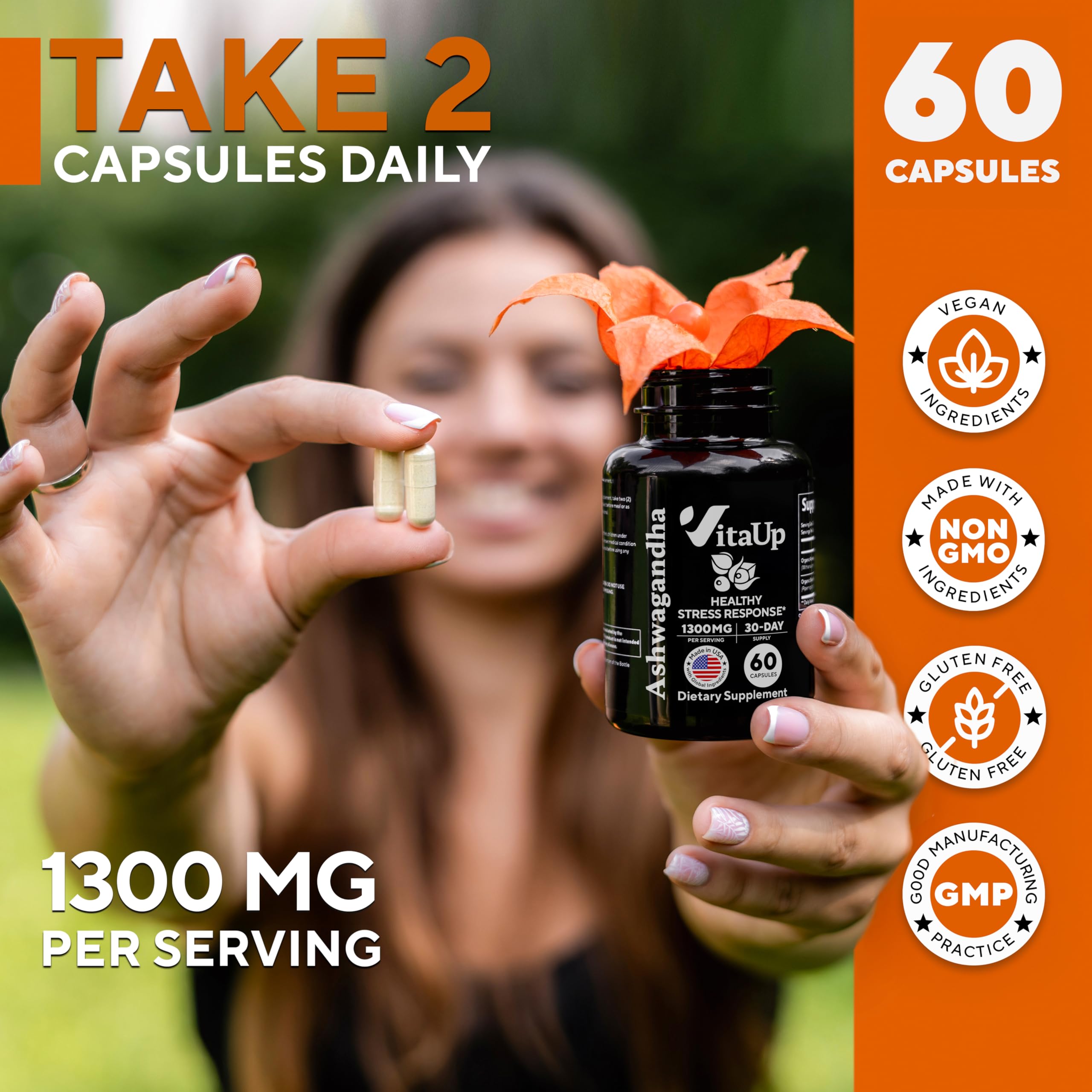 Graphic showing cognitive focus support from ashwagandha