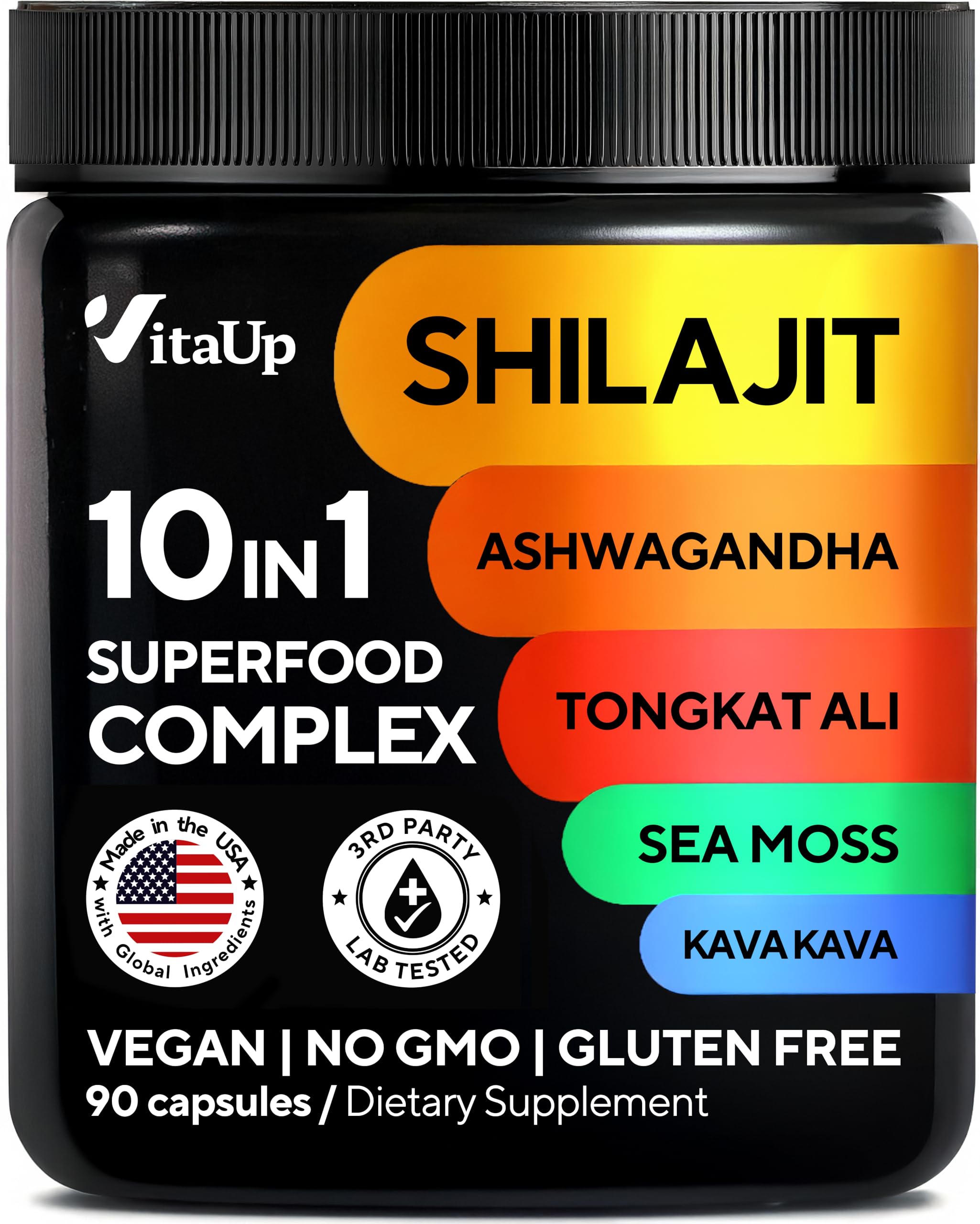 VitaUp Shilajit 10-in-1 bottle front view