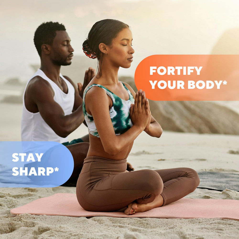 Ingredients blend graphic showing shilajit, ashwagandha and zinc