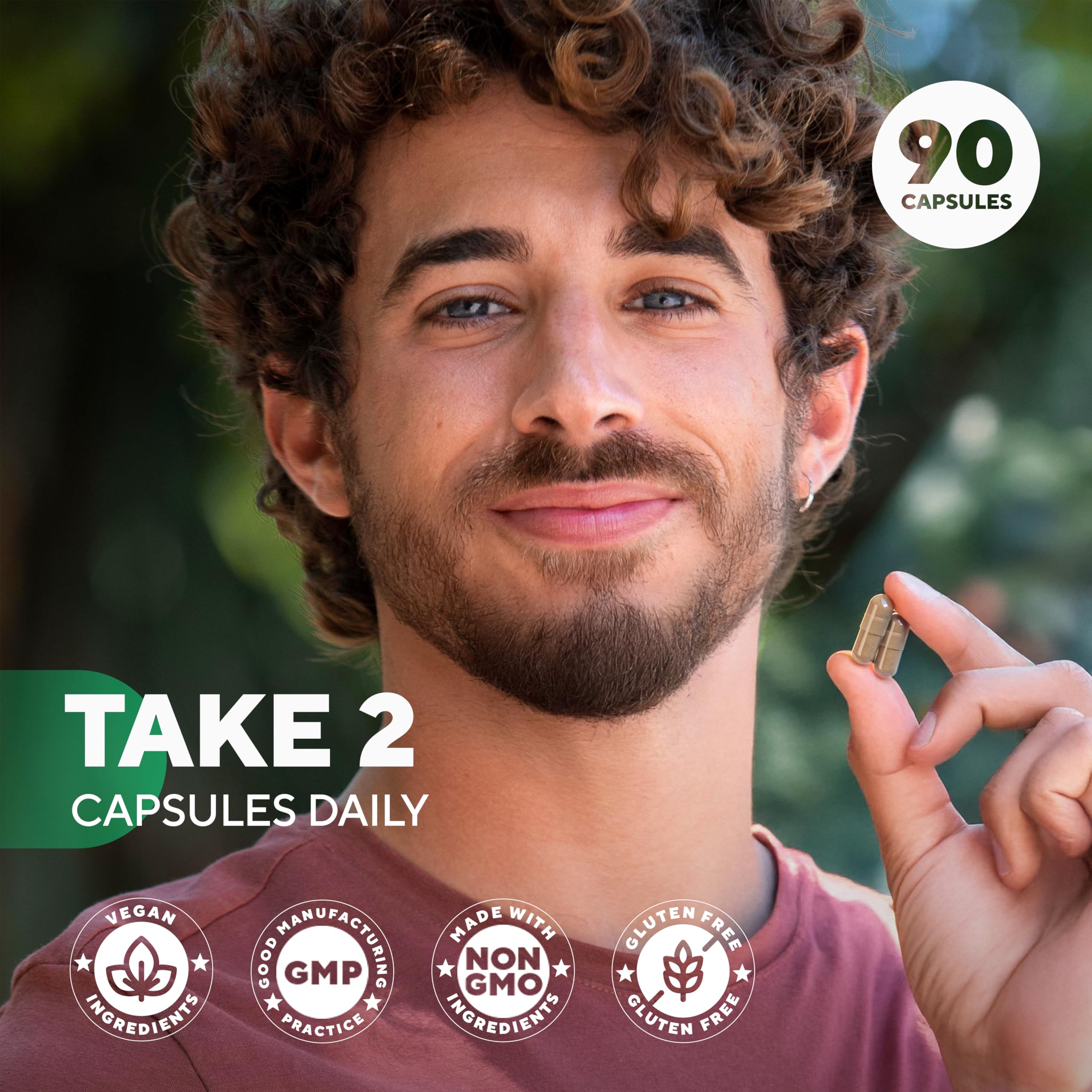 Lifestyle shot of a healthy adult taking VitaUp Shilajit