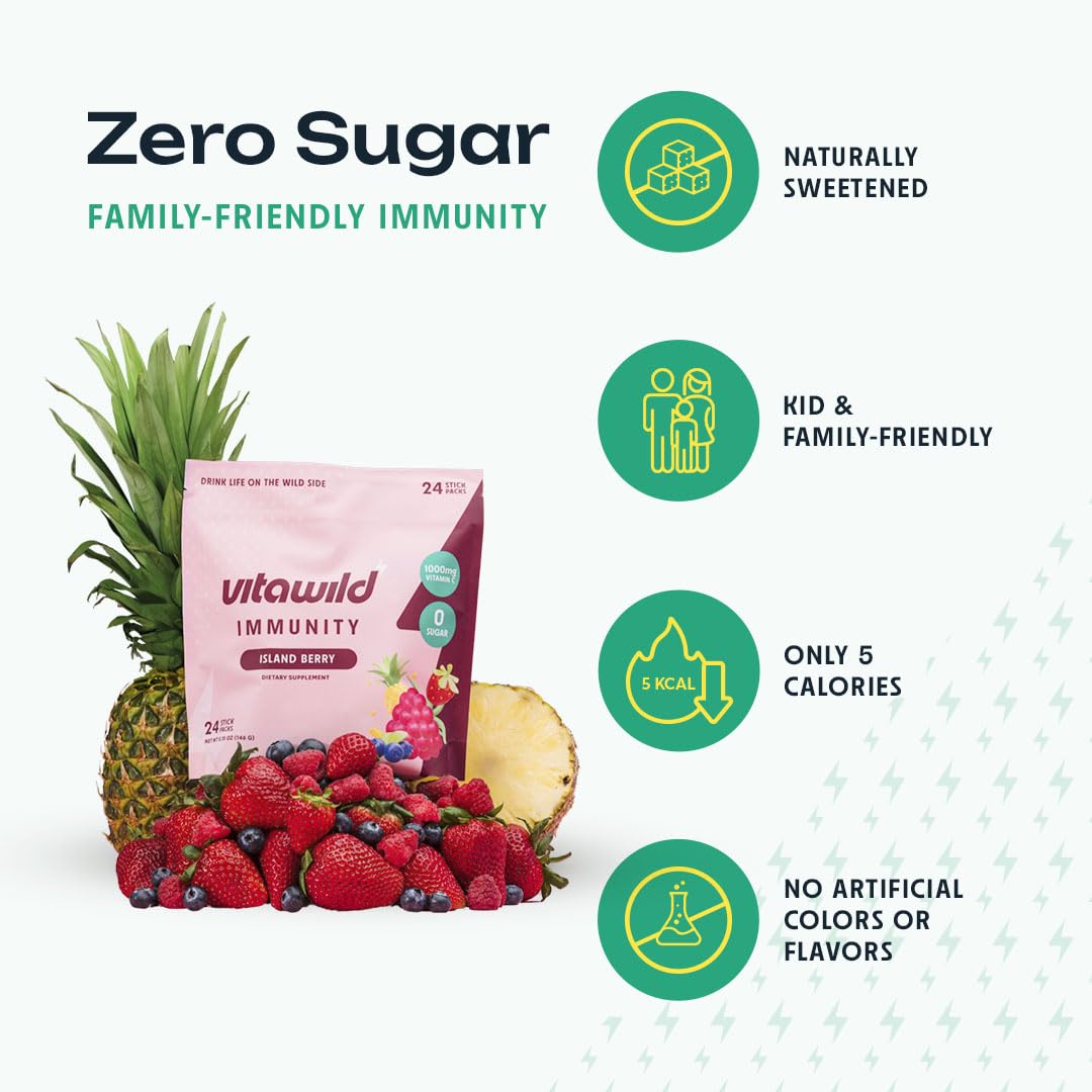 Illustration of vitamin C, elderberry and zinc ingredients