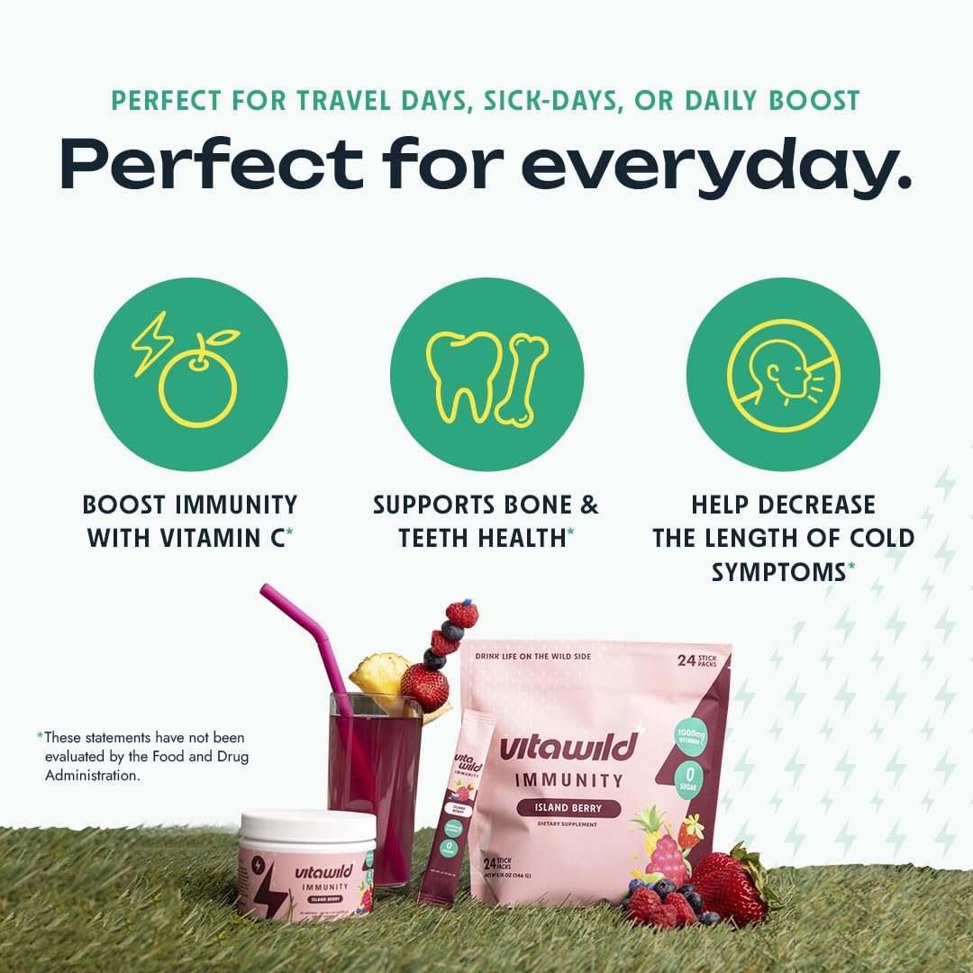 VitaWild travel on-the-go stick packets ideal for busy days.