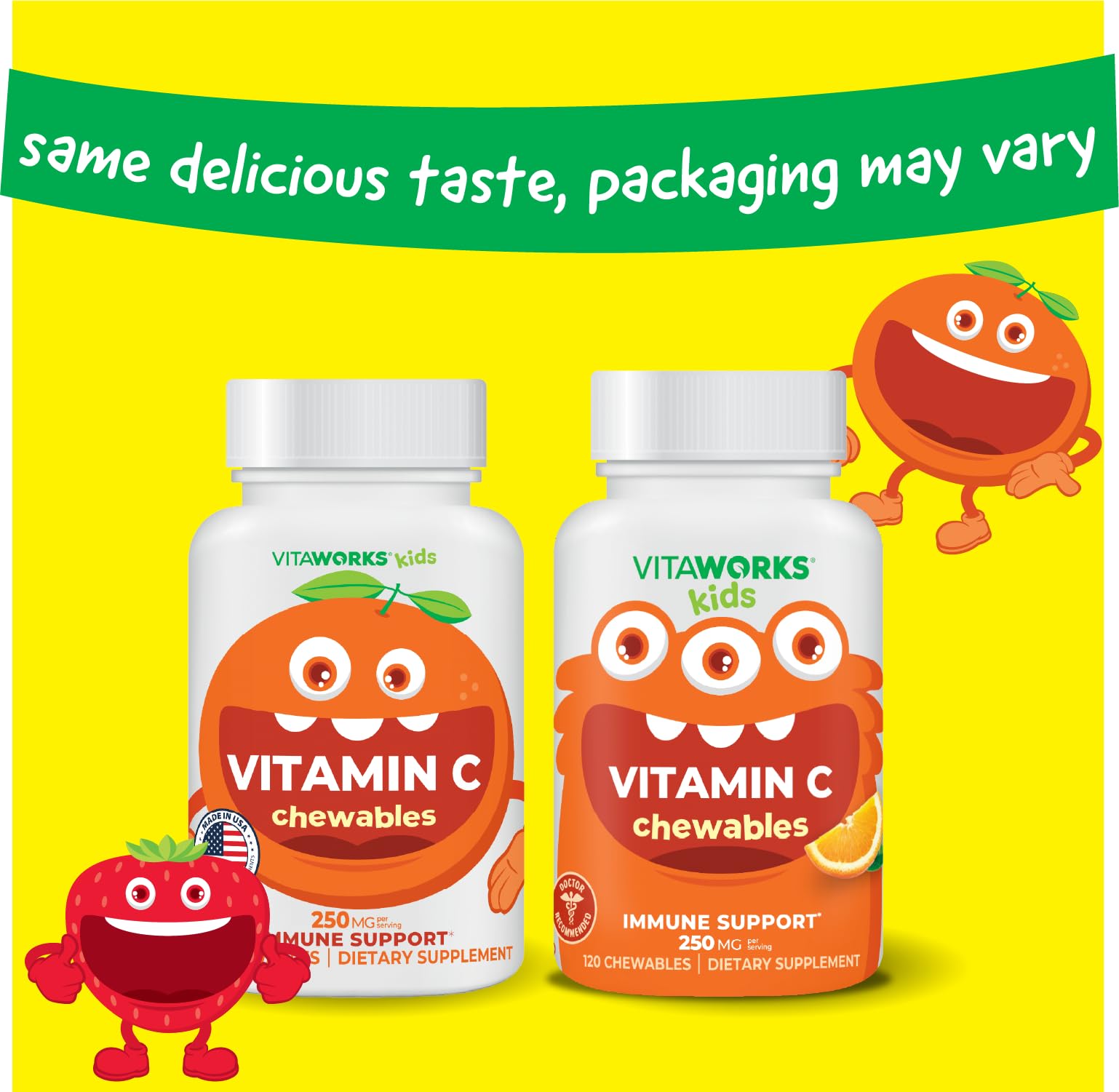 Bottle label showing 250 mg per serving