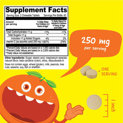 Close-up of orange-flavored chewable tablets