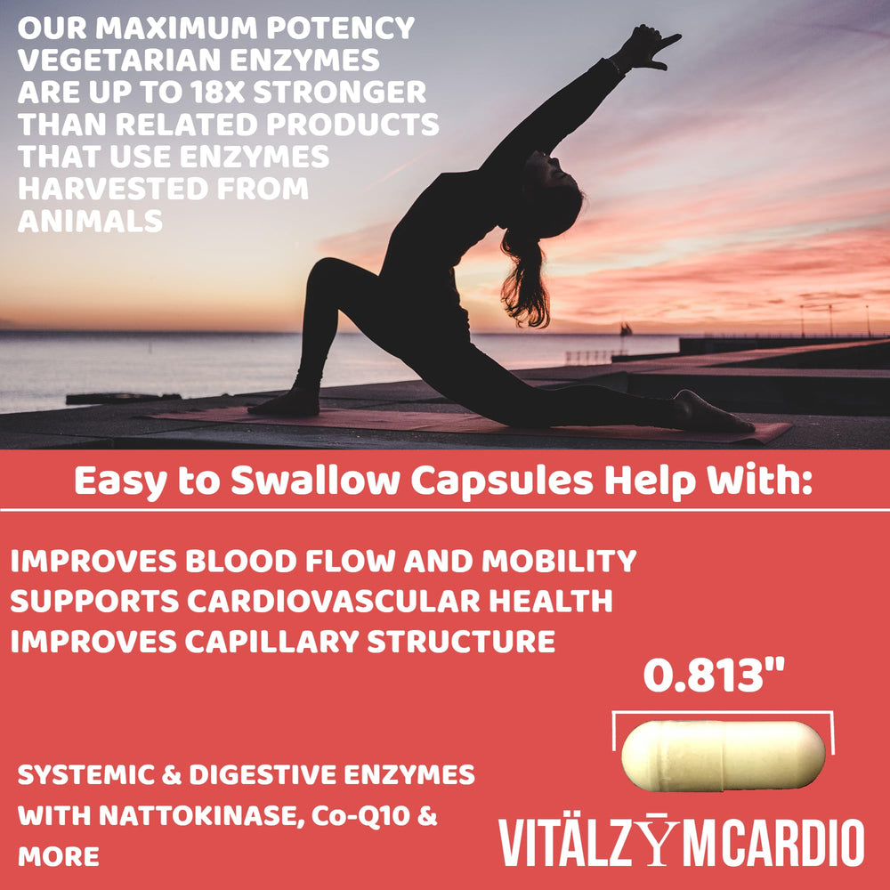 300-capsule bottle of VITÄLZYM Cardio Proteolytic Systemic Enzymes