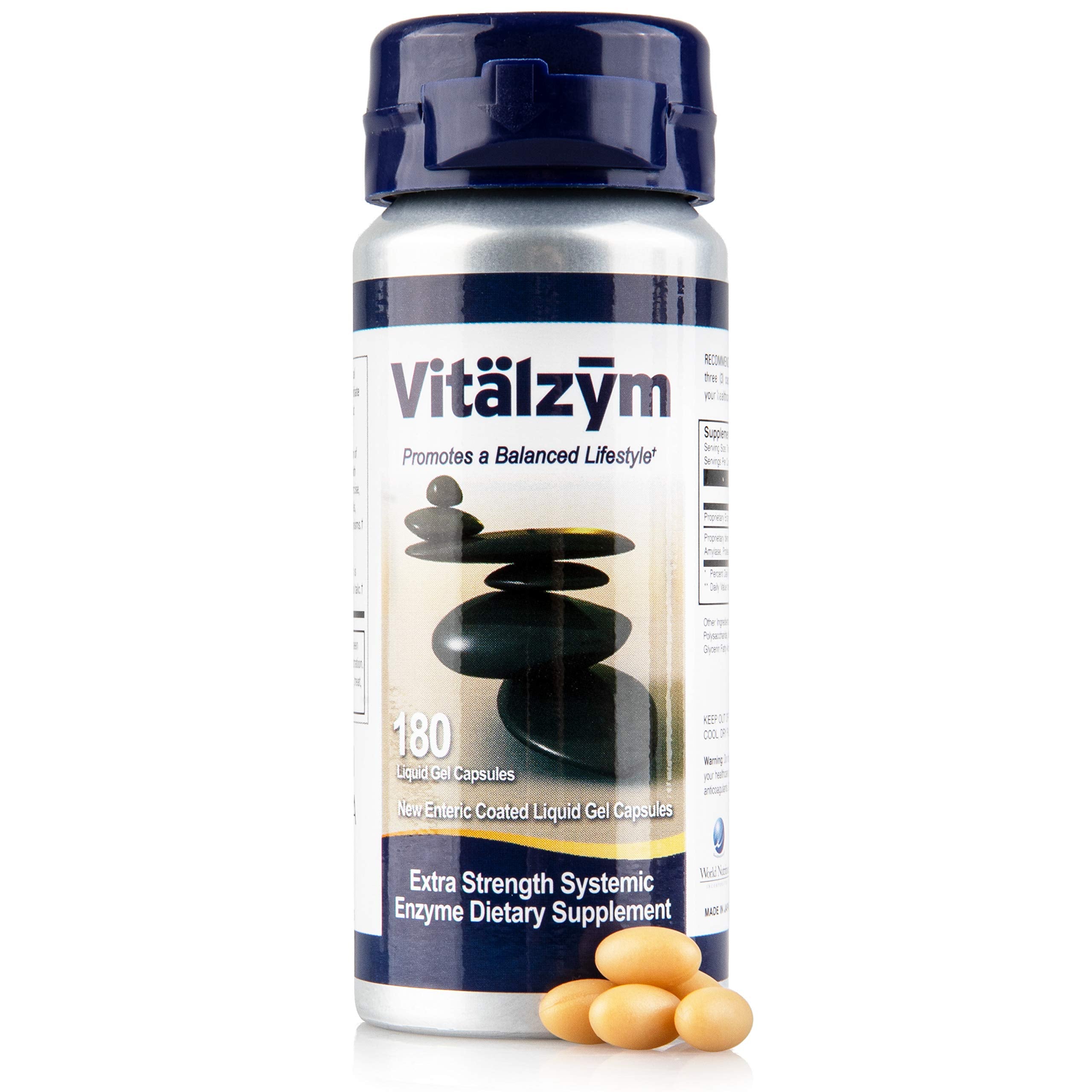 VITÄLZYM liquid gel capsules packaging and bottle