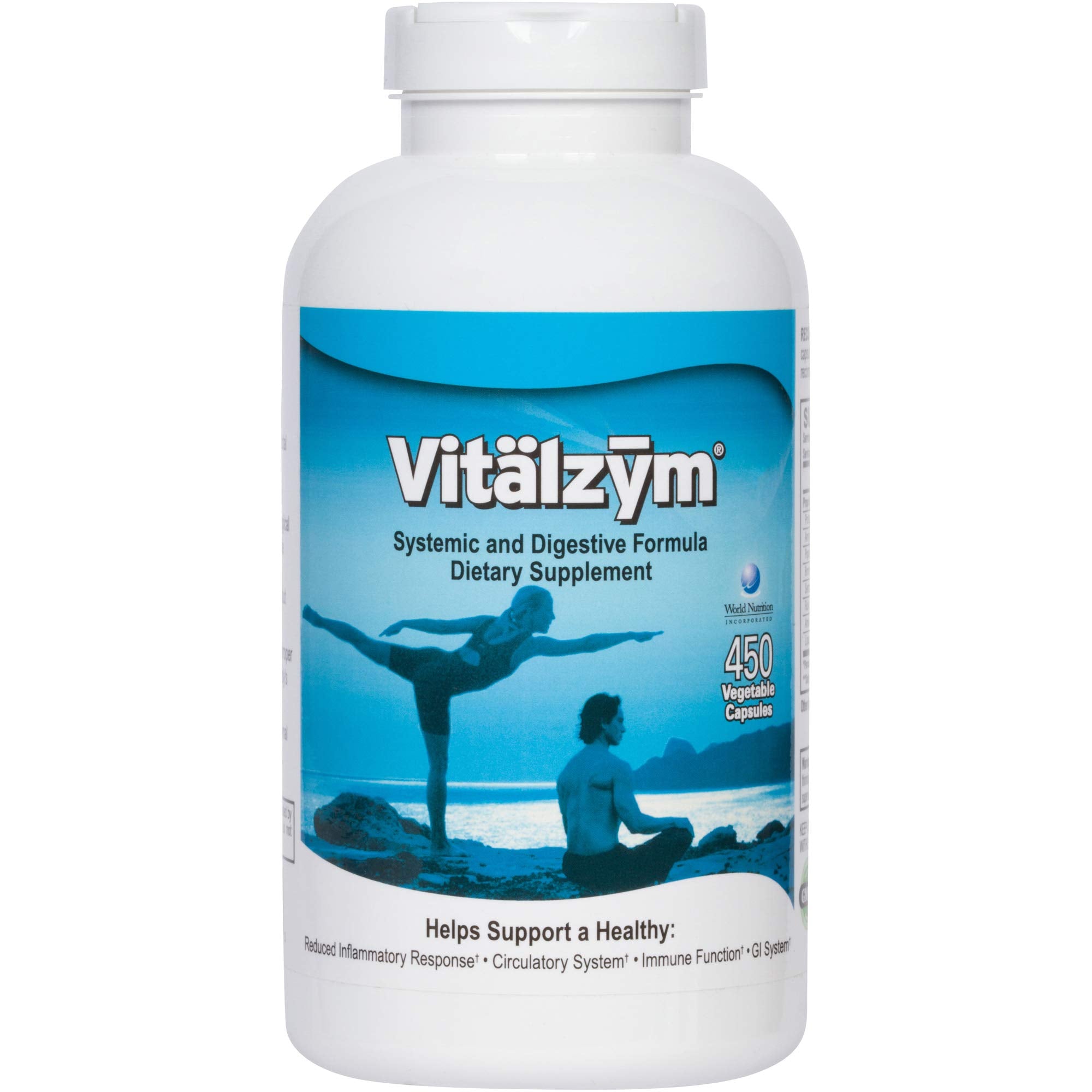 VITÄLZYM original proteolytic systemic enzyme formula Serrapeptase 450 capsules bottle