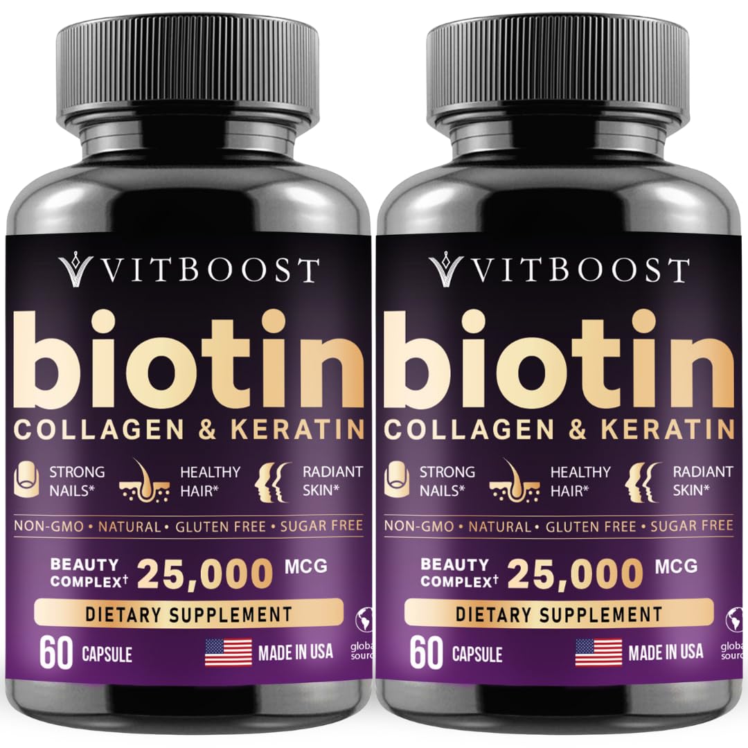 Vitboost Biotin bottle with 120 capsules — USA made