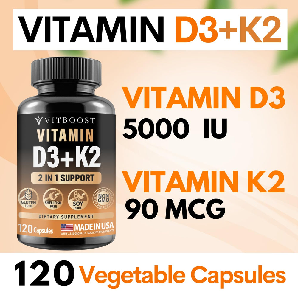 Third-party testing seal on VITBOOST D3 K2 supplement