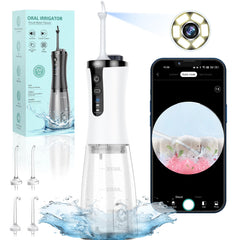 Front view of VITCOCO Water Flosser with Camera in white