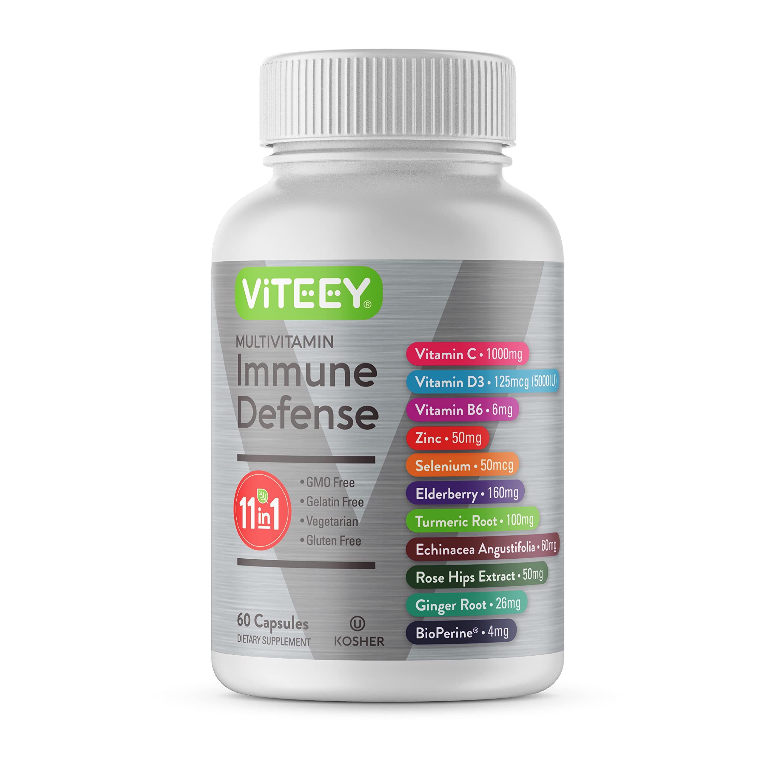Viteey 11 in 1 Immune Support bottle with 60 capsules (hero image)