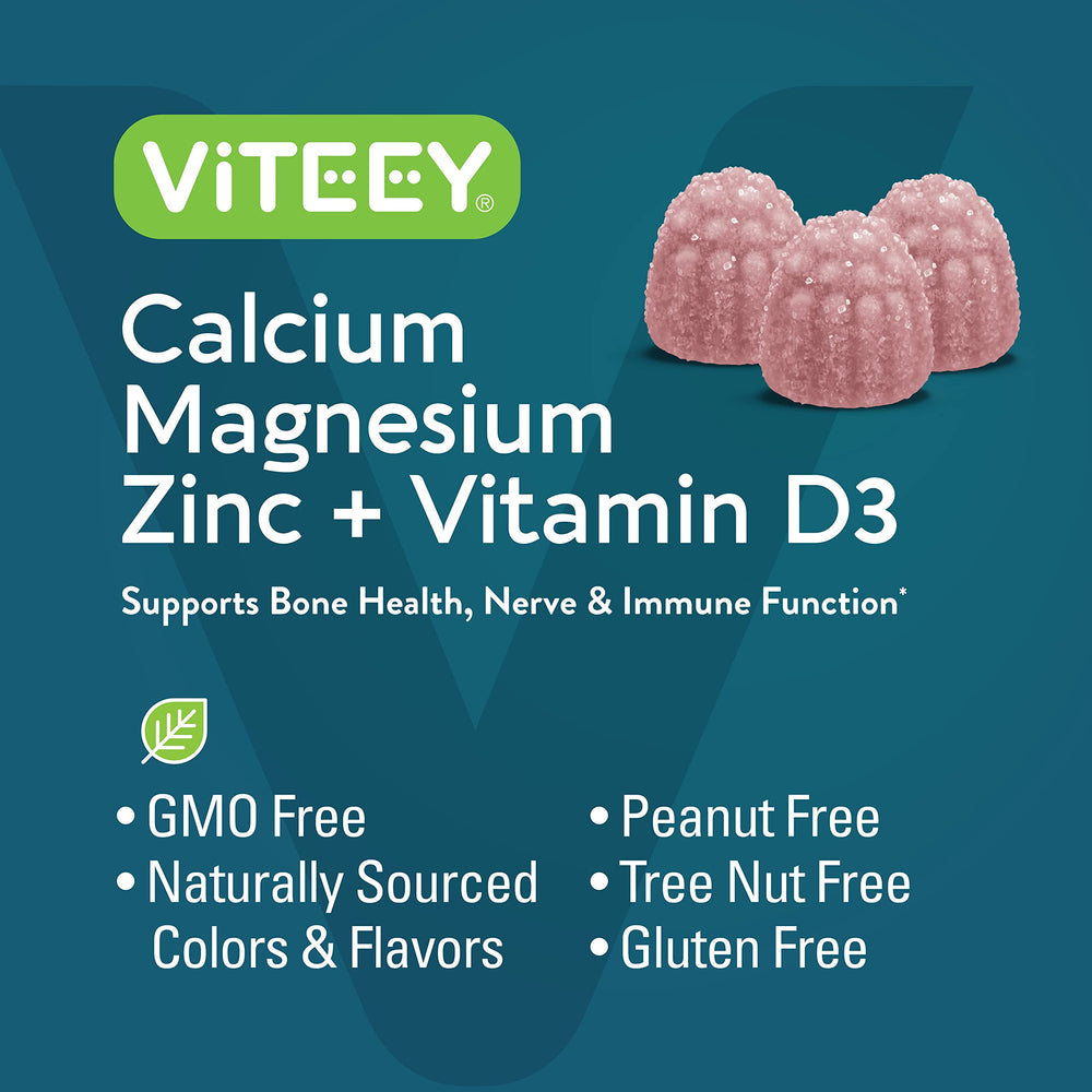 Nutrition facts panel for Viteey Raspberry Gummies with Vitamin D3